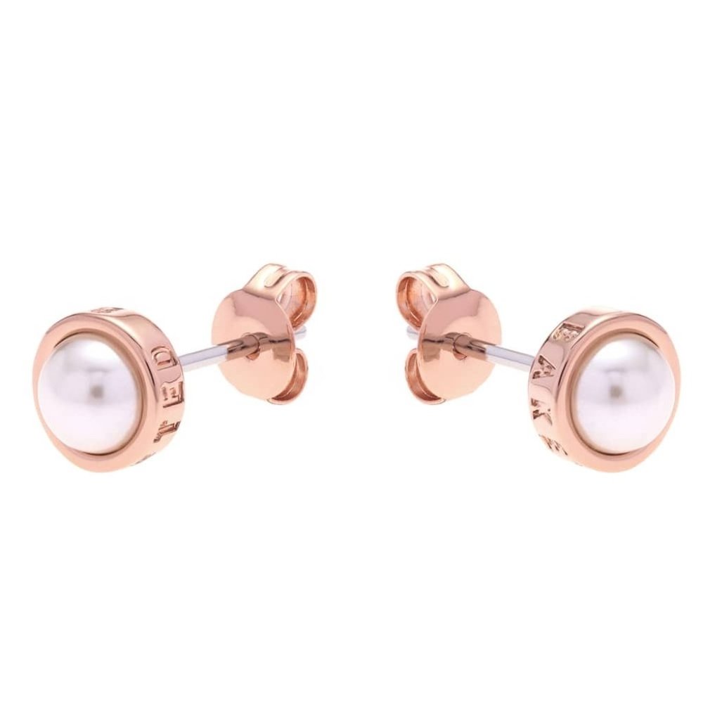 Ted Baker Round Stud Earrings White